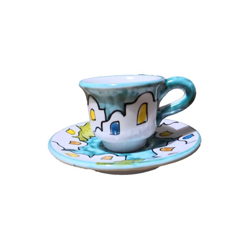 Kaffeetasse mit Untertasse. Häuser-Linie....