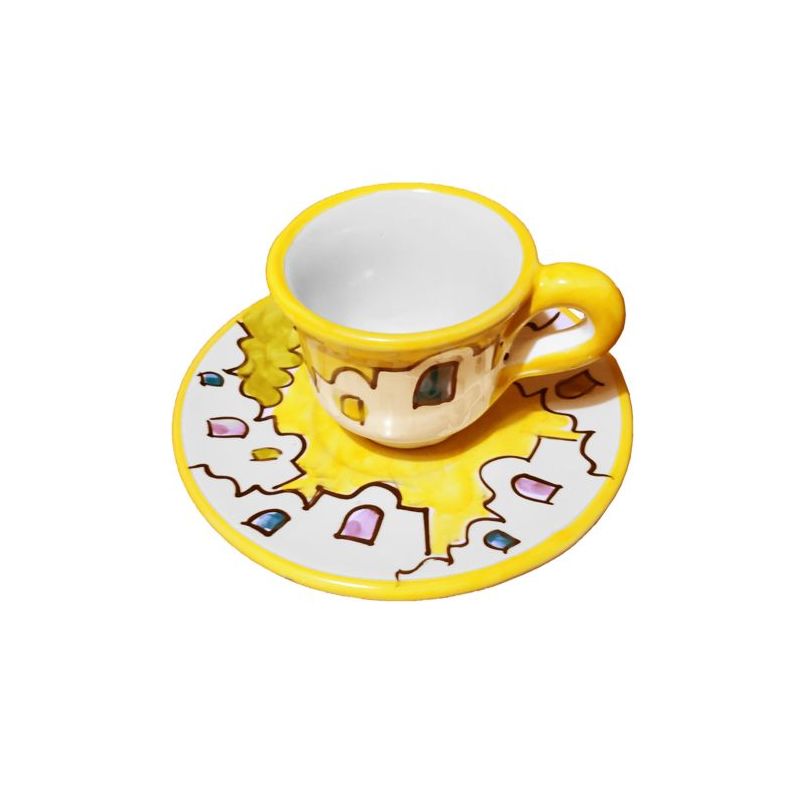 Kaffeetasse mit Untertasse. Häuser-Linie....