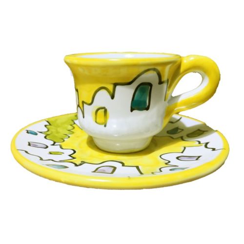 Tazzina da caffè con piattino, linea casette. Ceramica di... 2