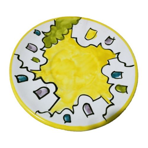 Coffee cup with saucer. Little Houses Line. Vietri ceramic. Hand-painted.