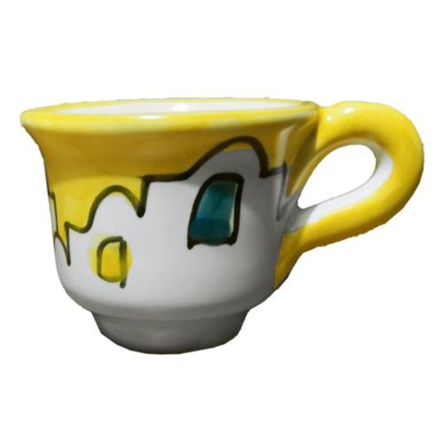 Coffee cup with saucer. Little Houses Line. Vietri ceramic. Hand-painted.