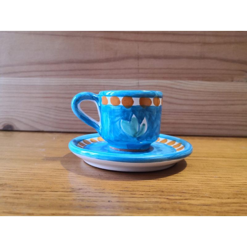 Coffee cup with saucer. Brushstroke Line....