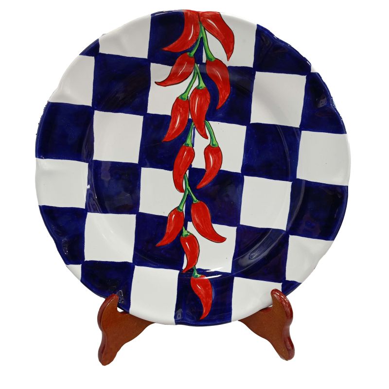 Teller – Linie Kacheln & Chili. Handbemalte...