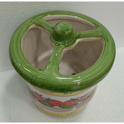 Besteckabtropfgestell der Linie Vintage. Vietri-Keramik.