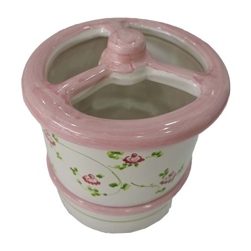 Besteckabtropfgestell der Linie Blumen. Vietri-Keramik.