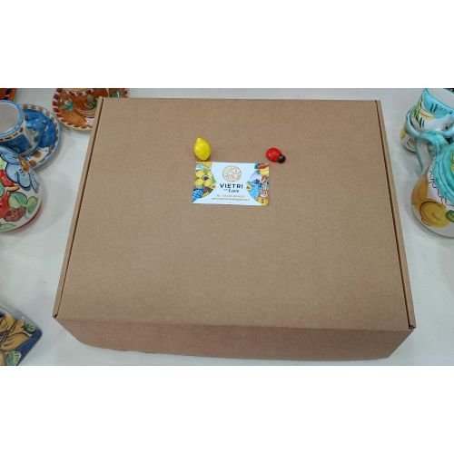 Set tazzina e piattino. Linea Animaletti. Ceramica di Vietri. Dipinto a mano