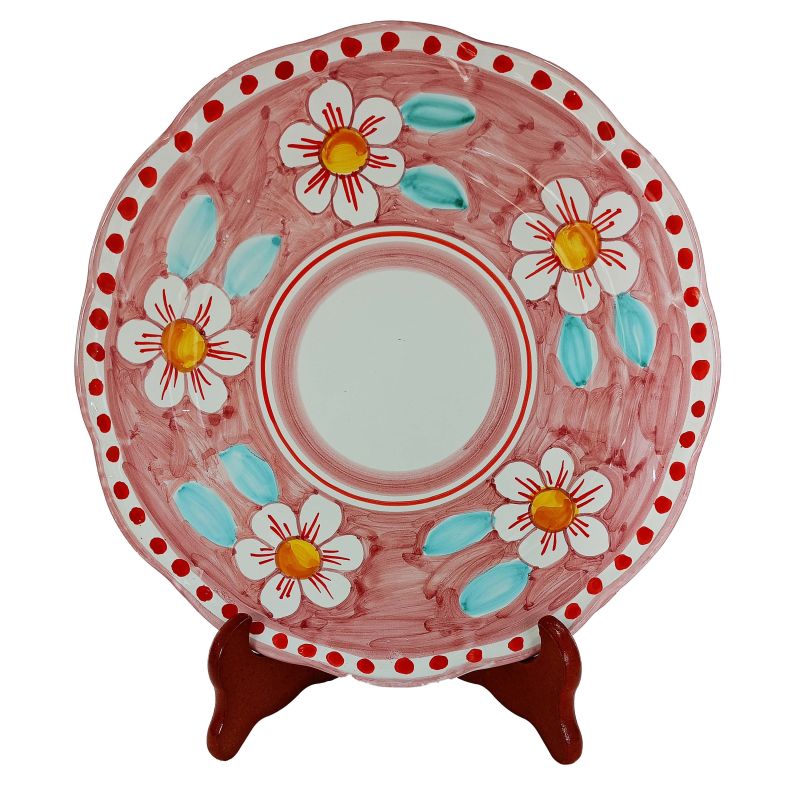 Fleurs à lignes plates. Céramique Vietri -...