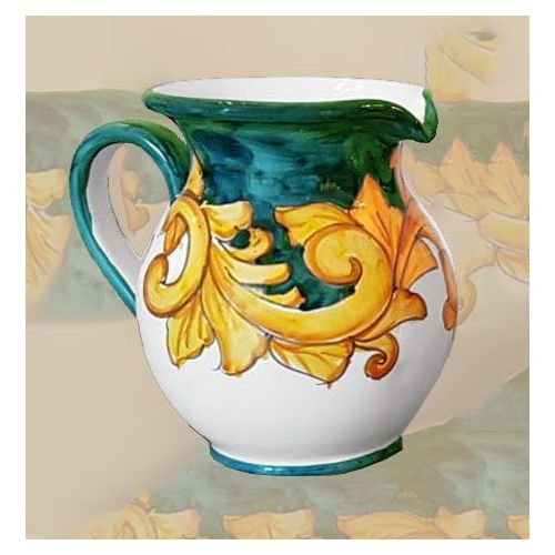 Brocca Panciuta. Linea Barocco. Ceramica di Vietri. Dipinta a mano.