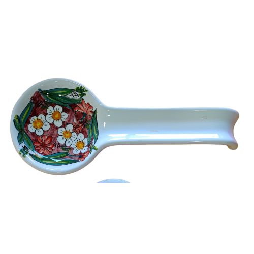 Poggia mestolo Linea Fiori. Ceramica di Vietri dipinta mano