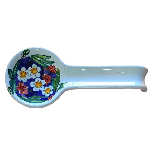 Reposacucharas Flower Line. Cerámica Vietri pintada a mano.