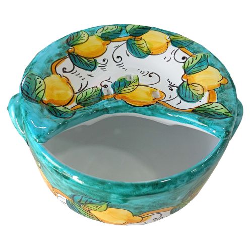 Mozzarellahalter Lemon Line - Handbemalte Vietri-Keramik