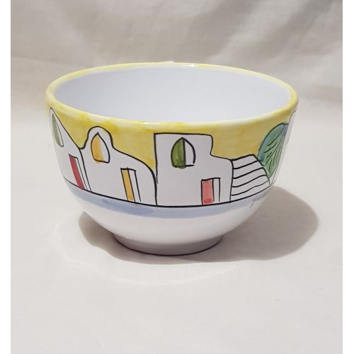 Tasse. Idéale pour le lait, cappuccino ou thé. Ligne Maisons et Citrons. Céramique de Vietri. Peinte à la main.