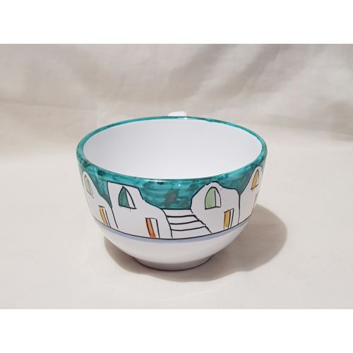 Taza. Ideal para leche, cappuccino o té. Línea Casitas y Limones. Cerámica de Vietri. Pintada a mano.