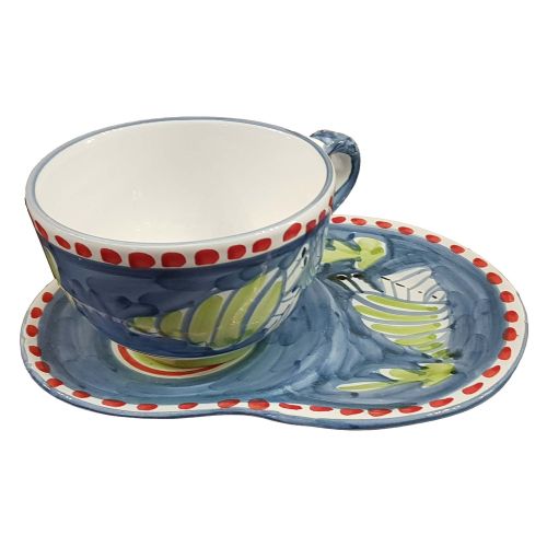 Tasse à lait avec porte-biscuits. lignée animale.... 2