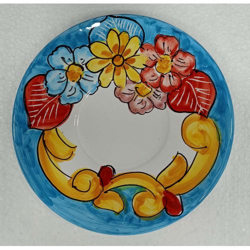 Tasse. Ideal für Milch, Cappuccino oder Tee. Häuschen Linie. Vietri Keramik. Handbemalt.