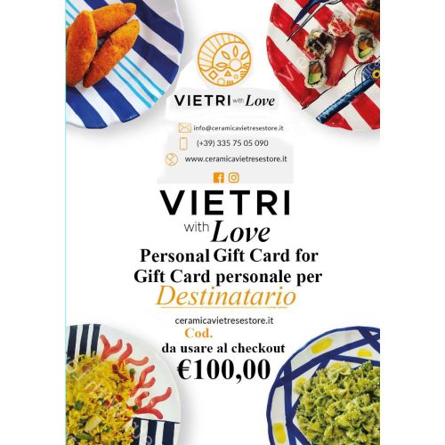 GiftCard para la compra de productos de nuestro catálogo de tienda de cerámica Vietri