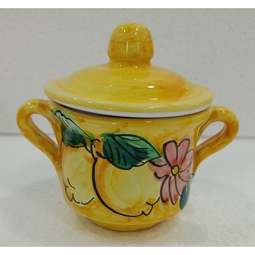 Sugar bowl. Fruit and Lemon line. Hand-painted Vietri... 2