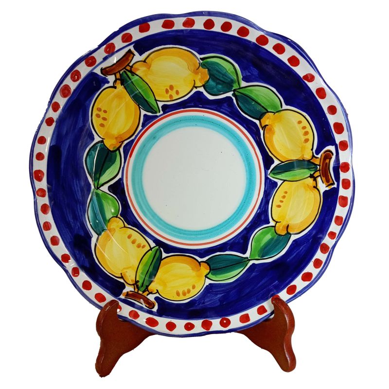 Circular Lemon line plate, Choose your favorite - Hand-painted Vietri ceramic