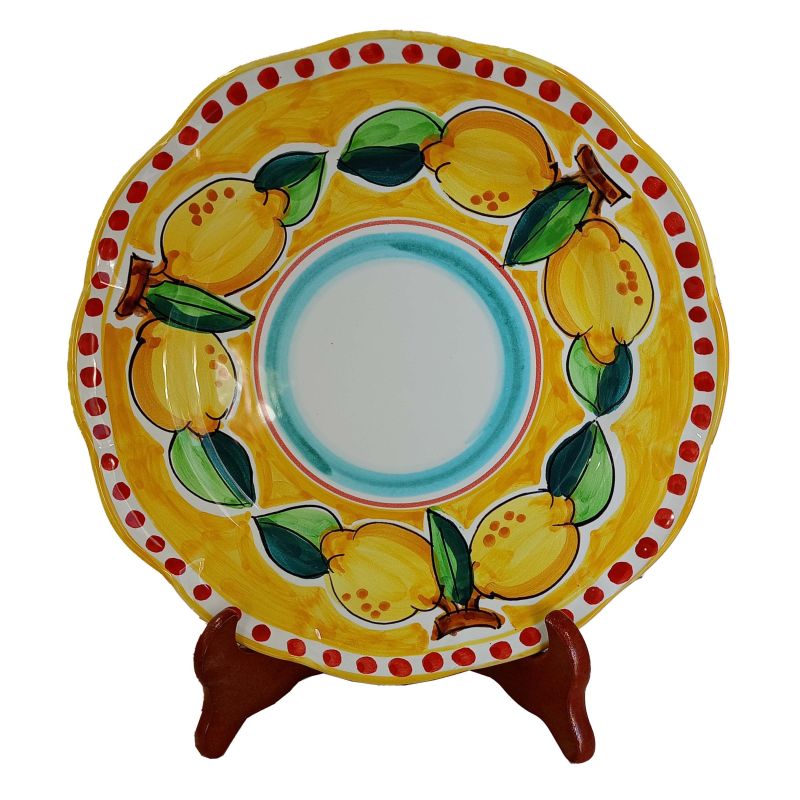 Circular Lemon line plate, Choose your favorite - Hand-painted Vietri ceramic