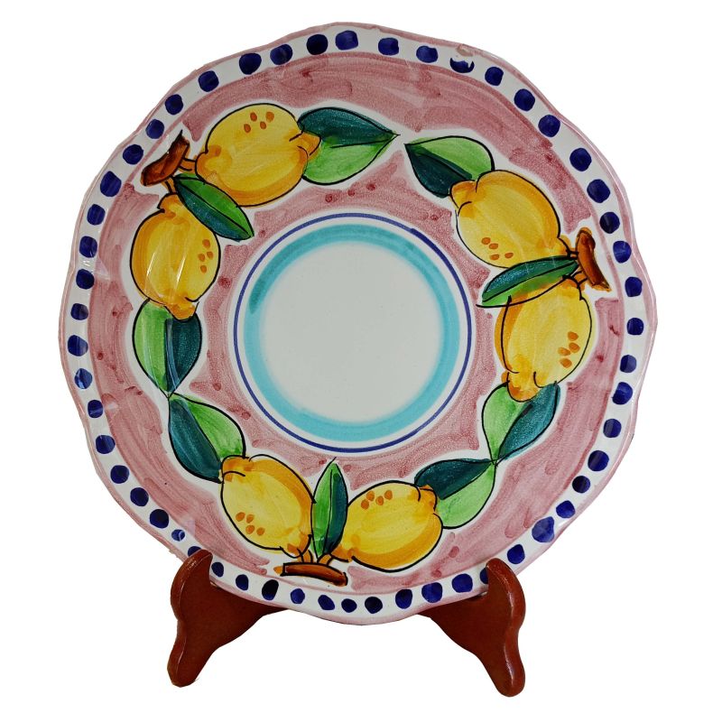 Circular Lemon line plate, Choose your favorite - Hand-painted Vietri ceramic