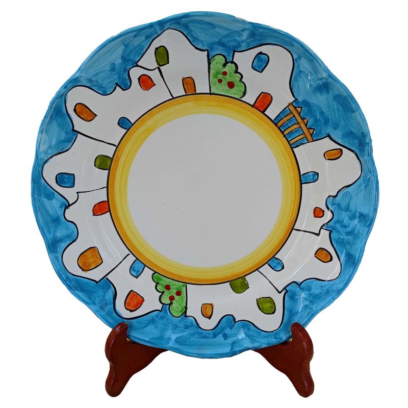 Piatto linea casette. Ceramica di Vietri....