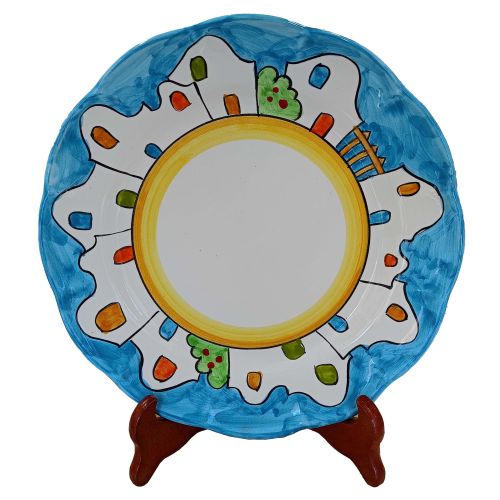 Placa de línea de casa. Cerámica Vietri: tapas, fondos, fruta/postre o manteles individuales disponibles.