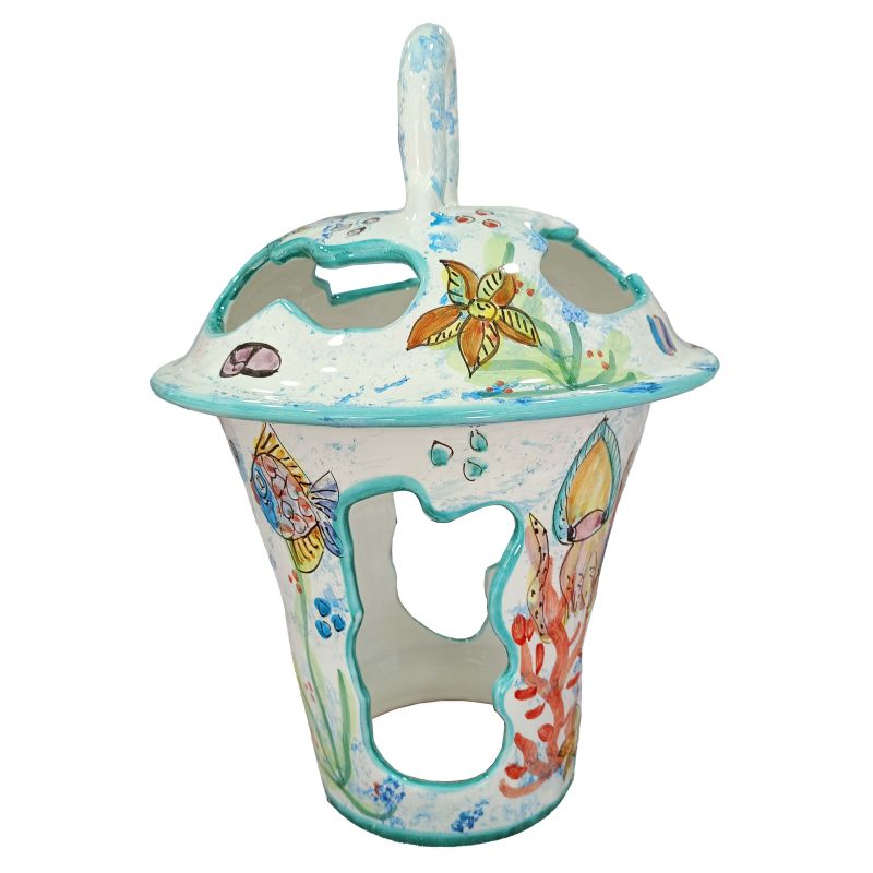Outdoor lantern. Sea line. Vietri ceramics....