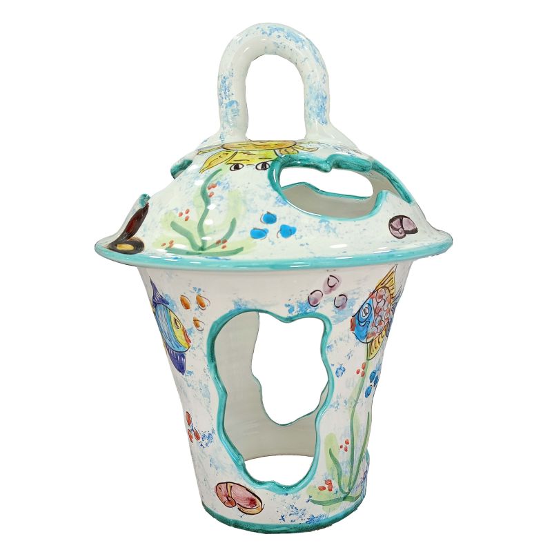 Outdoor lantern. Sea line. Vietri ceramics....