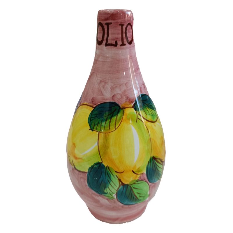 Cruet Vinegar oil bottle Lemons and Flowers...