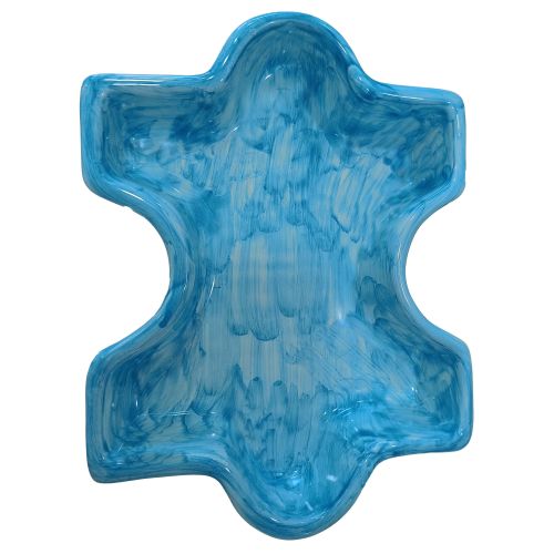 Appetizer dish. Cold dinner. Interlocking puzzle shape. Vietri ceramic. Hand-painted.
