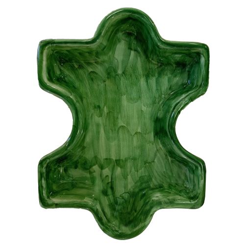 Appetizer dish. Cold dinner. Interlocking puzzle shape. Vietri ceramic. Hand-painted.