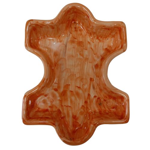 Fuente de aperitivo. Cena fría. Forma de puzzle encajable. Cerámica Vietri. Pintado a mano.