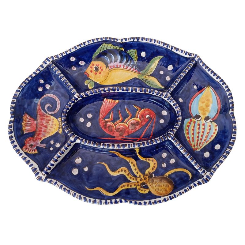 Appetizer dish. Cold dinner. 5 sections. Marini...