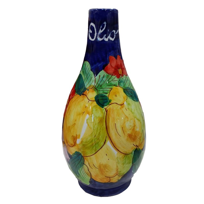 Cruet Vinegar oil bottle Lemons and Flowers...