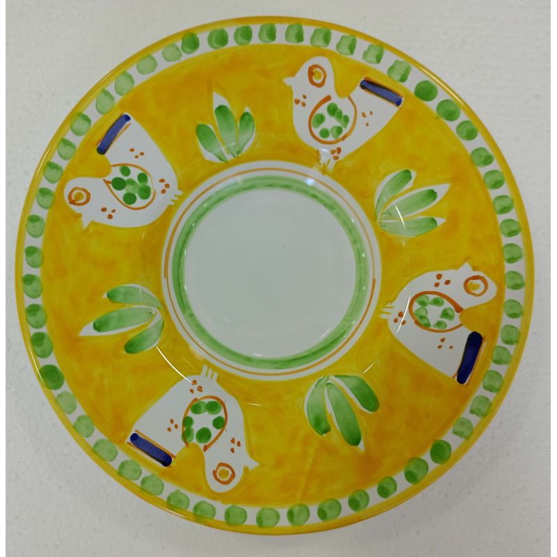 Priest hat plate with rim. Animals Line. Vietri...
