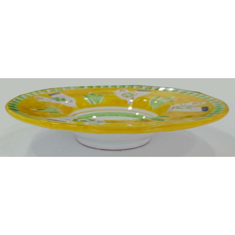Priest hat plate with rim. Animals Line. Vietri...