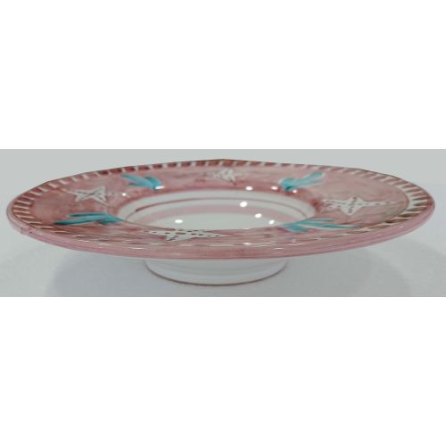 Piatto a cappello di prete con falda. Linea animaletti. Ceramica di Vietri. Dipinto a mano