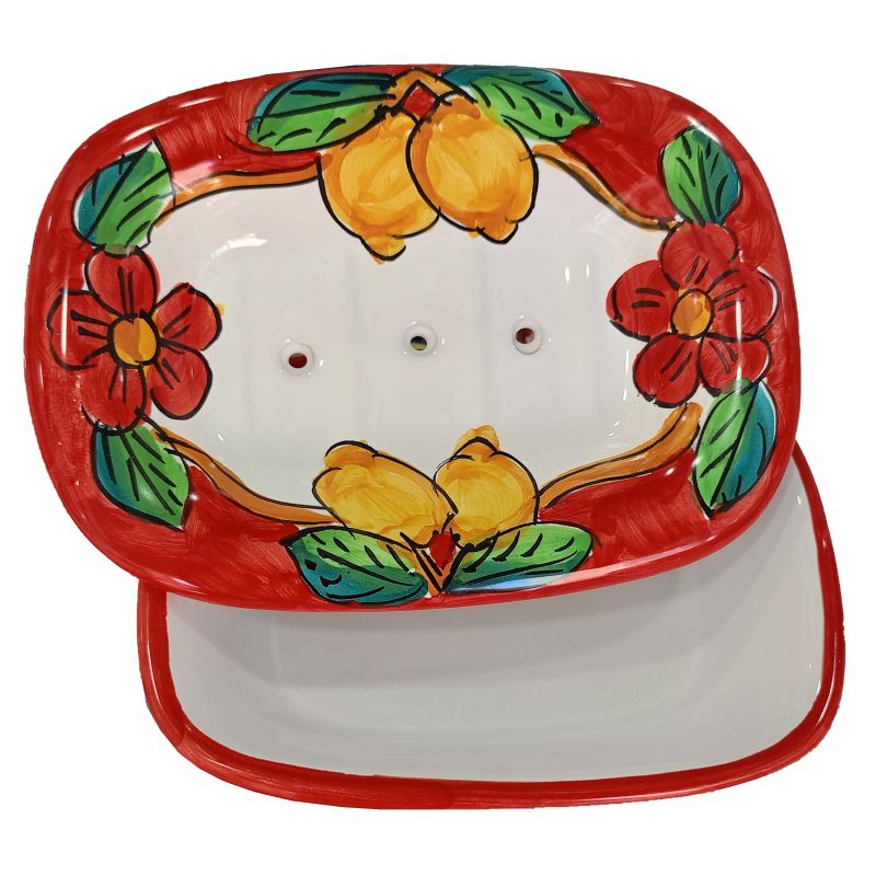 Countertop soap holder. Flowers and Lemons...