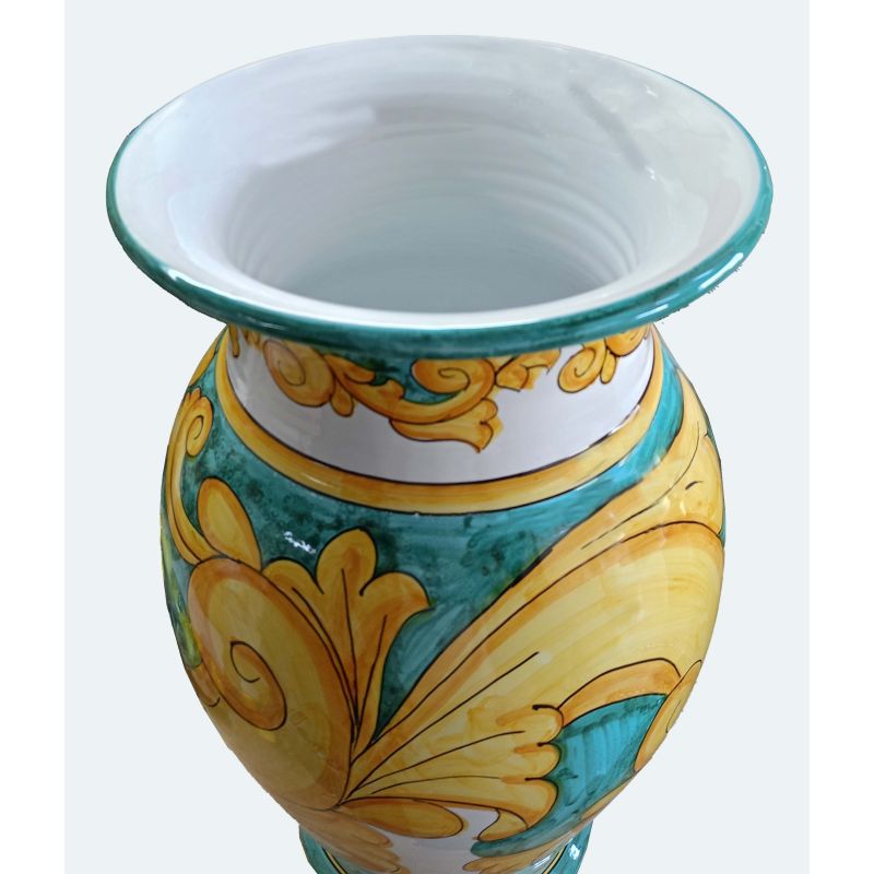 Umbrella holder vase Copper green background...