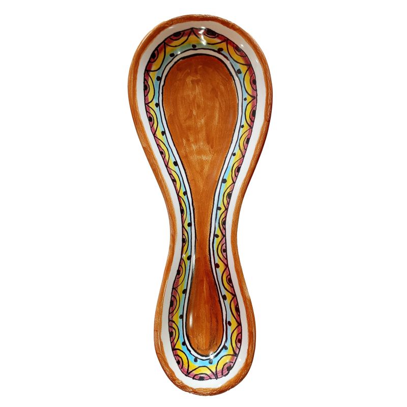 Spoon rest geometric line orange. handpainted...
