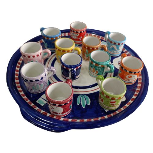 Tray with 12 cups. Little Animals line. Vietri ceramic....