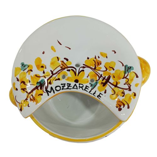 Sponsapane. Apportez de la Mozzarella. Ligne Fleurs - Céramique Vietri peinte à la main