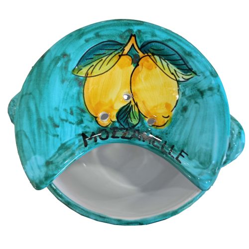 Sponzapane Porta Mozzarella linea Frutta - Ceramica di Vietri dipinta a mano