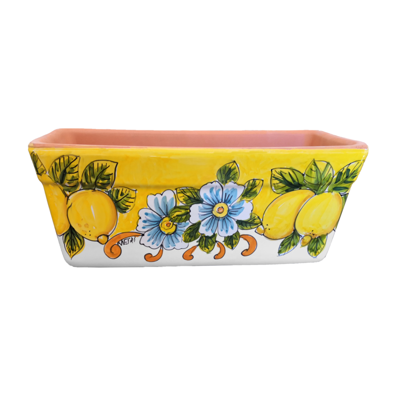 Fioriera a Cassetta Rettangolare. Fondo Giallo...