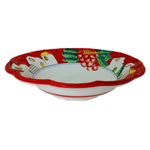 Saladier festonné. Ligne de Maisons et citrons en céramique Vietri peintes à la main