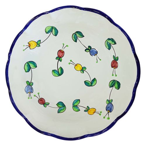 Coppa smerlata insalatiera Linea Fiorellini Ceramica di Vietri dipinta a mano