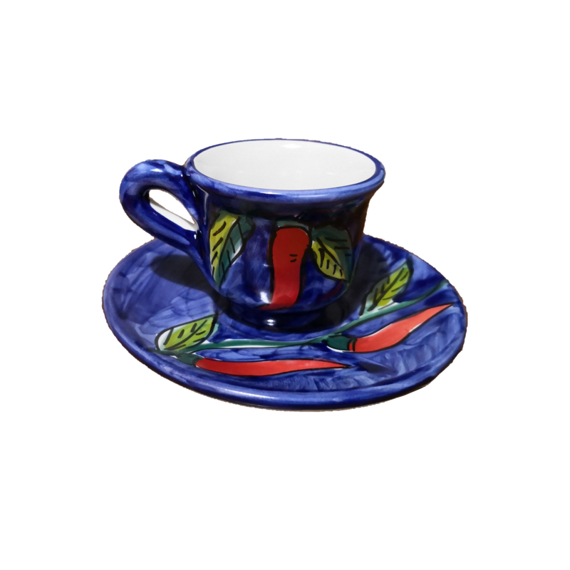 Coffee cup with saucer. Chili Peppers Line....