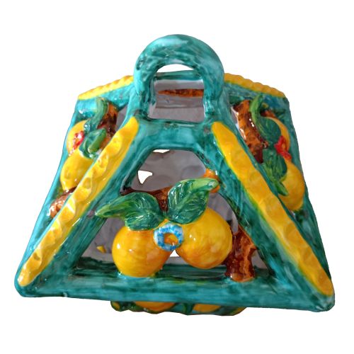 Linterna exterior. línea Limones. Cerámica de Vietri. Pintado a mano