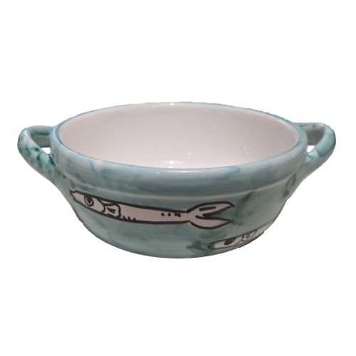 Oven terrine. Sardine line. Hand painted Vietri ceramics