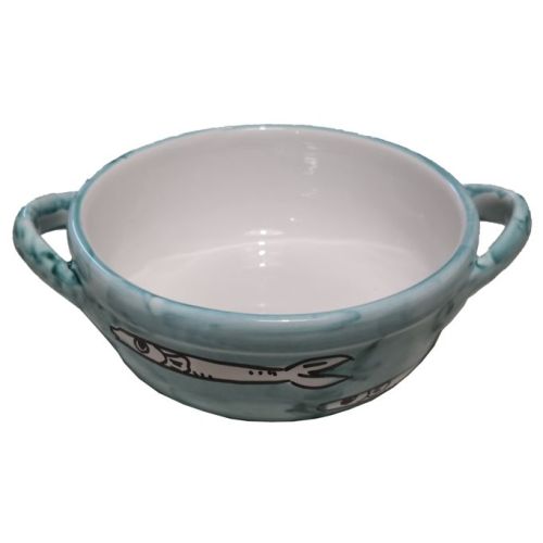 Oven terrine. Sardine line. Hand painted Vietri ceramics